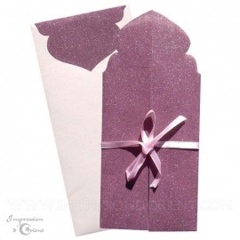Faire-Part mariage - Porte orientale en fibre de soie violette