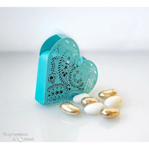 Coeur arabesque turquoise - Echantillon