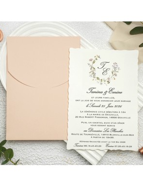 Wedding Card Invitation - Retro chic with personalized seal