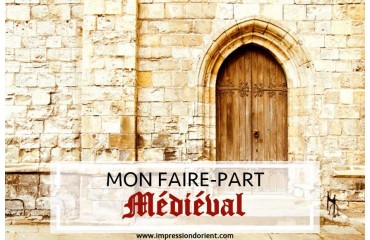 Faire-part Médiéval pour mariage sur le thème Moyen-Age